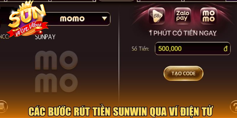 Các bước rút tiền Sunwin qua ví điện tử
