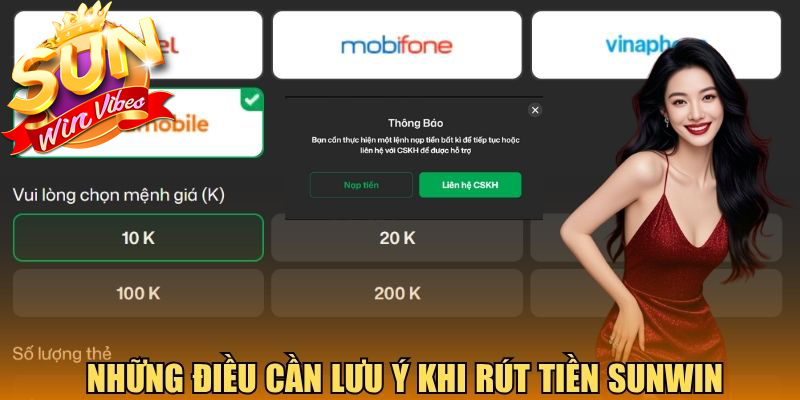 Những điều cần lưu ý khi rút tiền Sunwin
